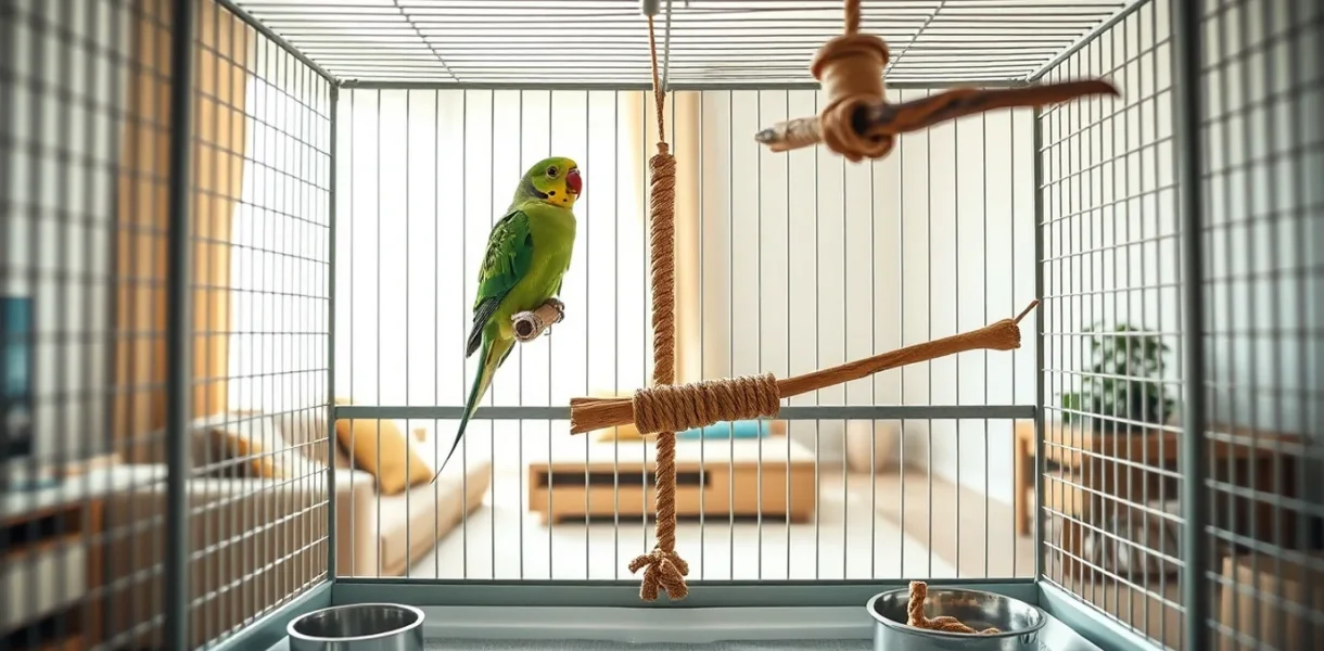 Cage pour grandes perruches : comment agencer perchoirs et accessoires