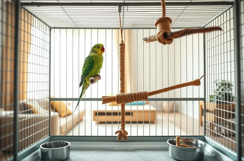 Cage pour grandes perruches : comment agencer perchoirs et accessoires