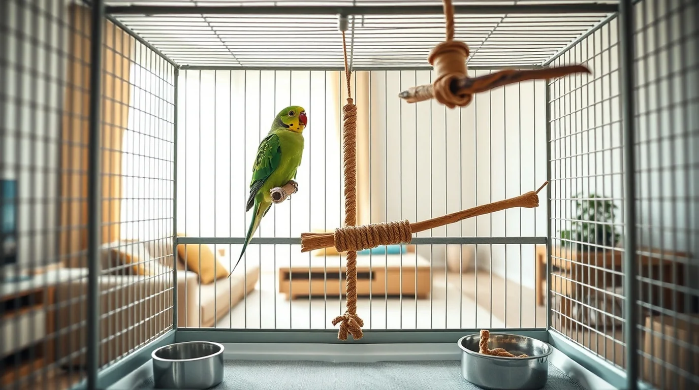 Cage pour grandes perruches : comment agencer perchoirs et accessoires
