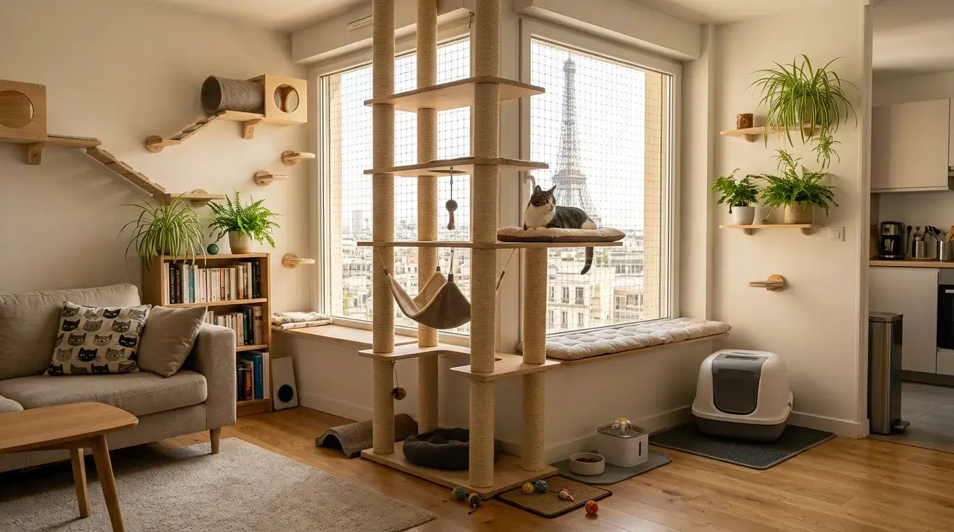 Comment aménager un appartement pour un chat d’intérieur ? Astuces de verticalité et de stimulation