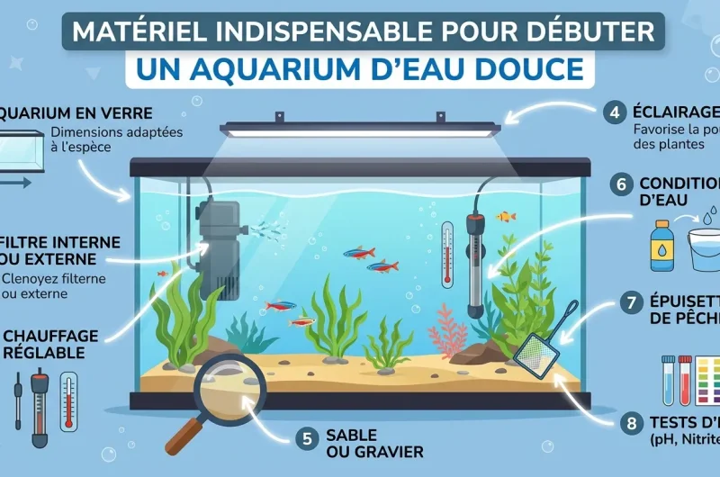 Quel est le matériel indispensable pour débuter un aquarium d'eau douce ?
